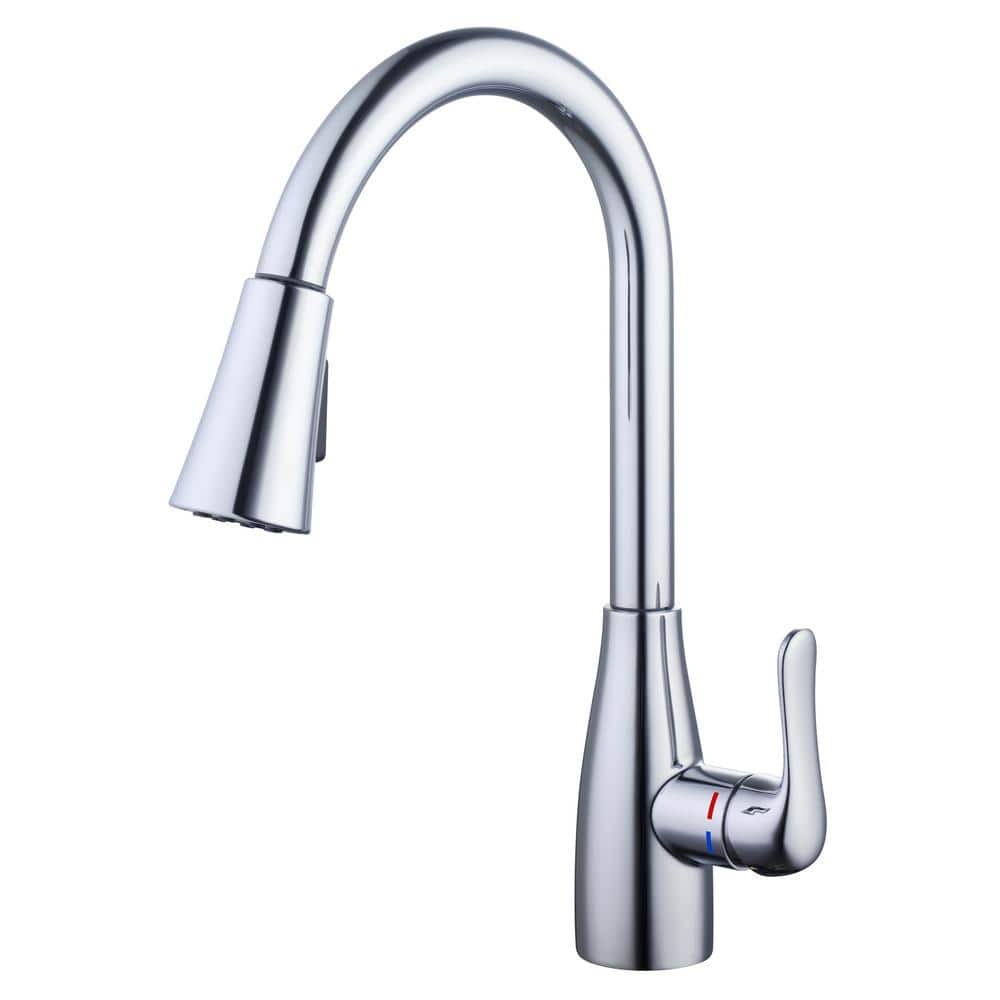 Glacier Bay McKenna Single-Handle Pull Down Sprayer Kitchen Faucet in Stainless Steel with TurboSpray and FastMount
