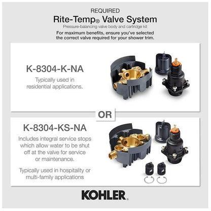 Components Single Function Pressure Balanced Valve Trim Only with Single Knob Handle - Less Rough In