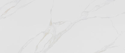 Calacatta Rivessa grey quartz by MSI, light grey background with gentle golden veins.