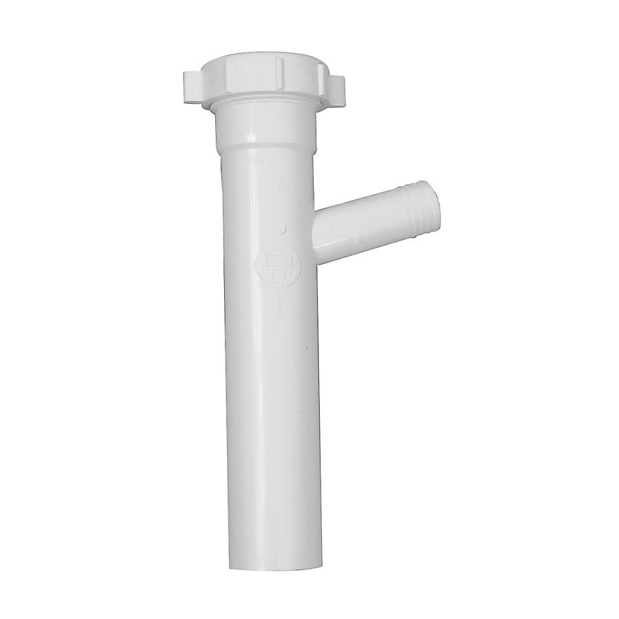 Tubular Branch Tailpiece, 1-1/2 in, Tube x Slip Joint, White