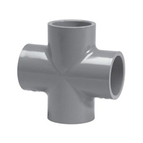 Cross, 2 in, Socket, SCH 80/XH, PVC