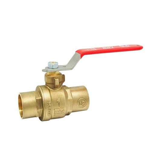 2-Piece Ball Valve, 2-1/2 in, C, Full Port, Plated Brass Ball, Brass