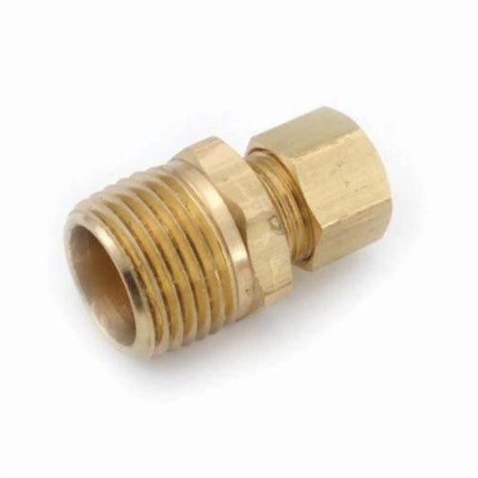 Union, 3/8 x 1/2 in, Comp x MNPT, Brass, Rough Brass, Domestic