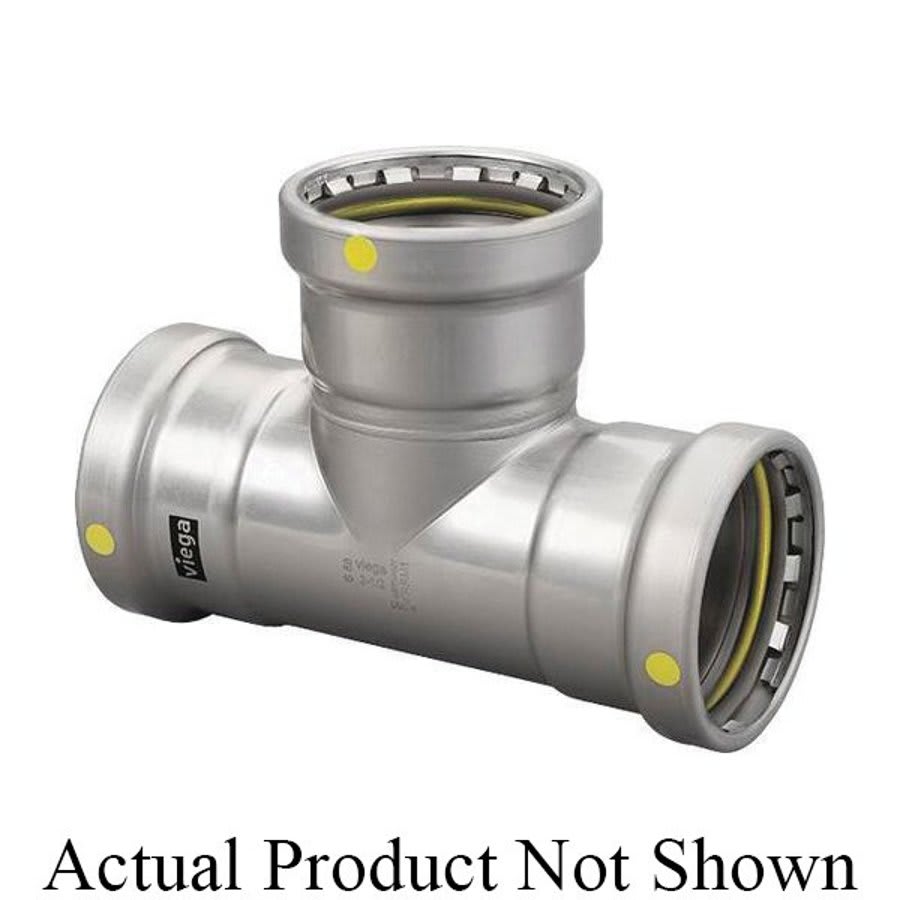 Gas Tee, 3 x 1-1/4 in, Press, Carbon Steel