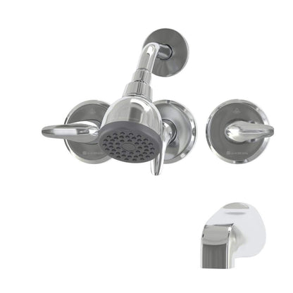 Glacier Bay Aragon Triple Handle 1-Spray Tub and Shower Faucet 1.8 GPM in Chrome (Valve Included)