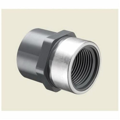 Female Adapter, 1 in, Socket x Stainless Steel Reinforced FNPT, SCH 80/XH, PVC