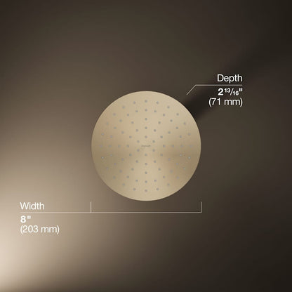 Contemporary Round 8" Single Function 2.5 GPM Rainhead with MasterClean Sprayface and Katalyst Air-Induction Technology