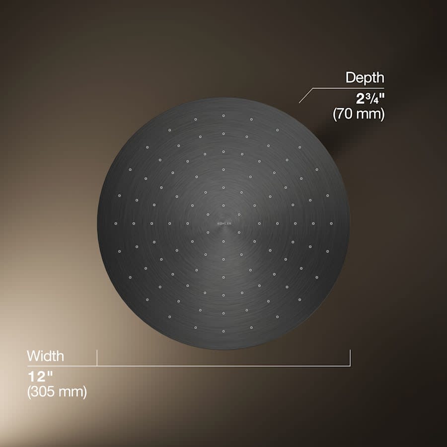 Contemporary Round 12" Single Function 2.5 GPM Rainhead with MasterClean Sprayface and Katalyst Air-Induction Technology