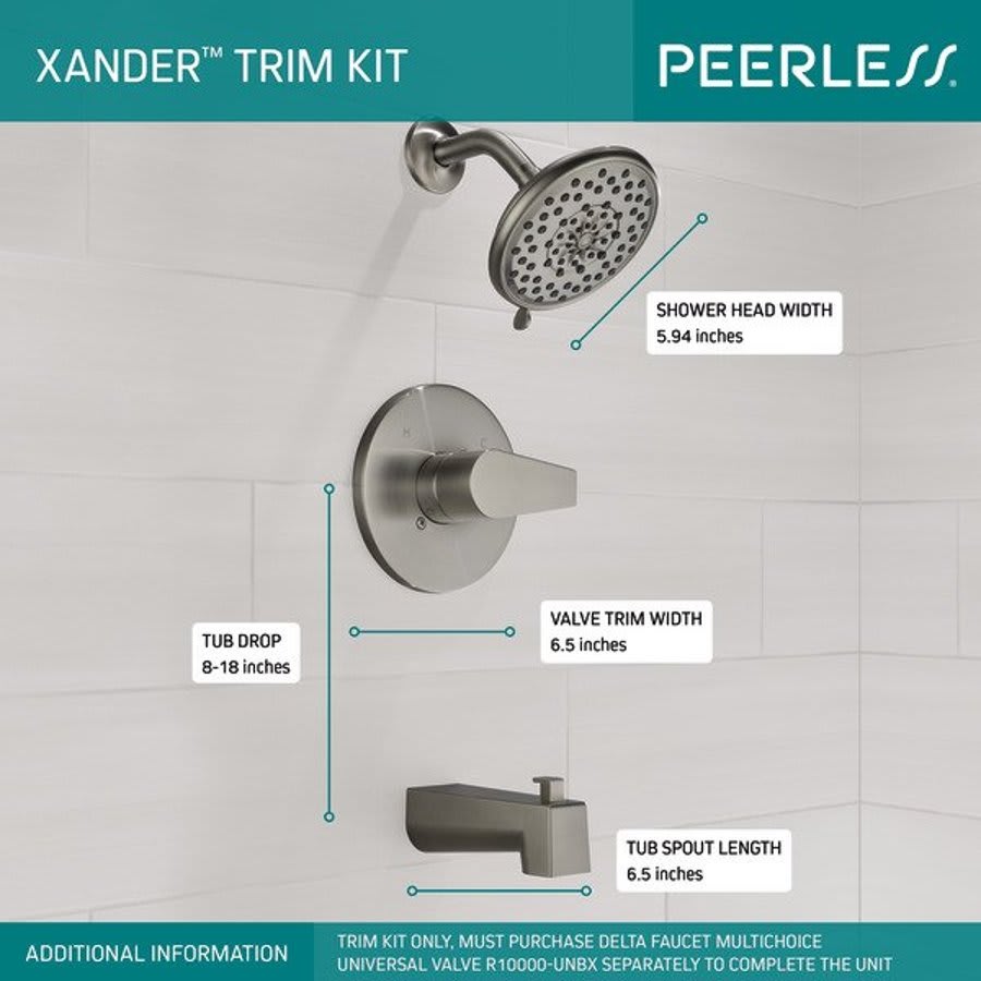 Xander® Pressure Balanced Tub & Shower Trim, ADA, Brushed Nickel