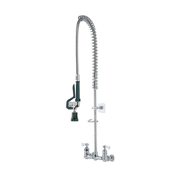 Kitchen Faucet, Wall Mount, 2 Lever Handle, 2-Hole, Polished Chrome