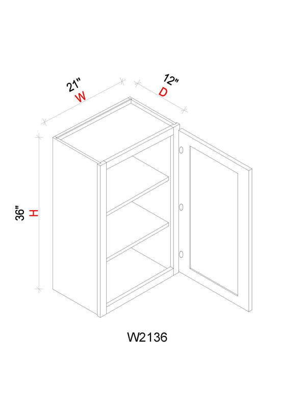 Wall Cabinet - 21"W x 36"H x 12"D