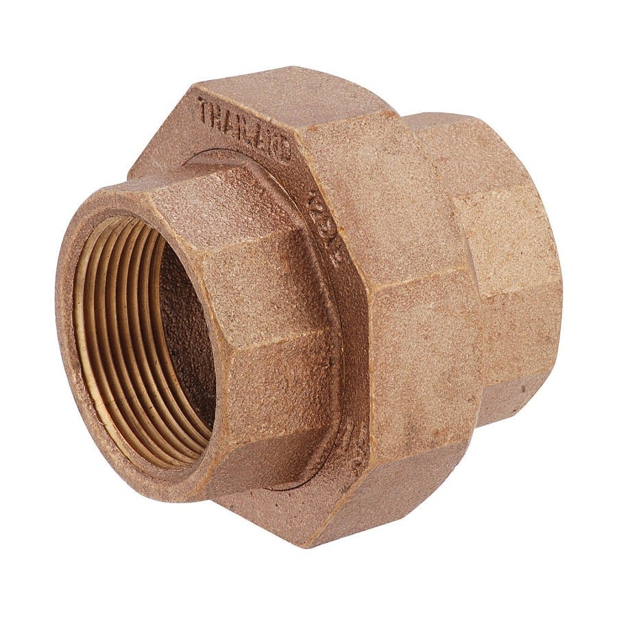 Union, 1-1/2 in, FNPT, Lead Free Brass, Rough Brass, Domestic