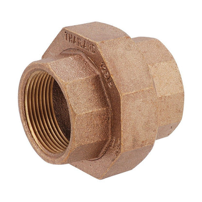 Union, 1-1/2 in, FNPT, Lead Free Brass, Rough Brass
