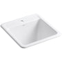 Park Falls 21" Single Basin Undermount or Drop In Cast Iron Utility Sink with Single Faucet Hole