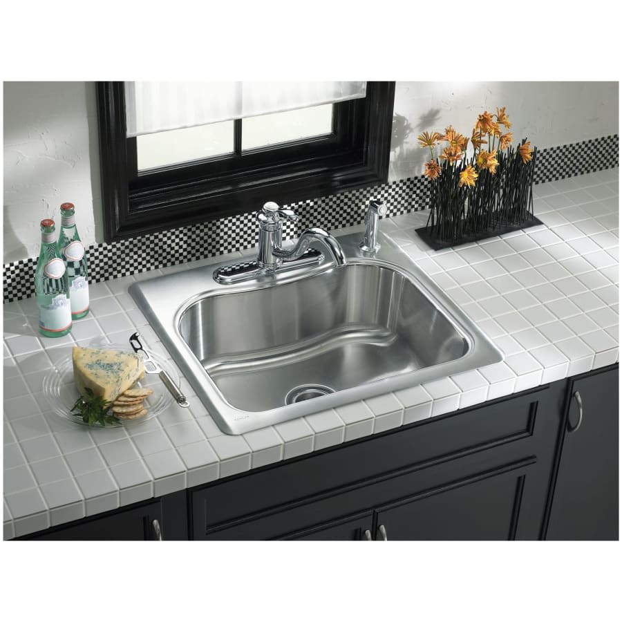 Staccato 25" Single Basin Top-Mount 18-Gauge Stainless Steel Kitchen Sink with SilentShield