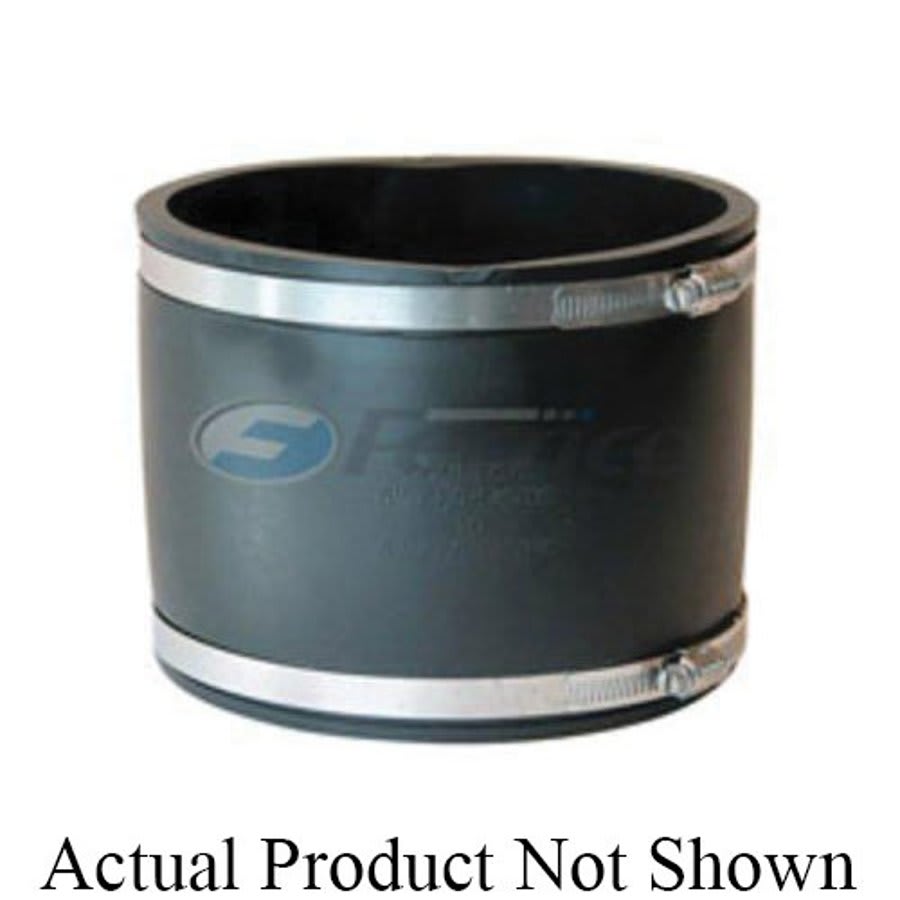 Transition Coupling, 6 in, Cast Iron/Plastic x Cast Iron/Plastic, Flexible PVC
