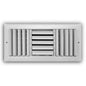 3-Way Curved Blade Supply Register, 14 x 6 in, Horizontal Blades, Multi Shutter Damper, Steel, White