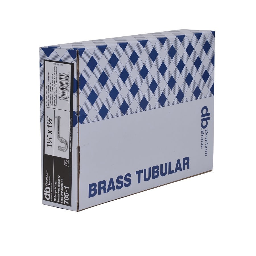 Tubular P-Trap, 1-1/4 x 1-1/2 in, 17 ga, Polished Chrome