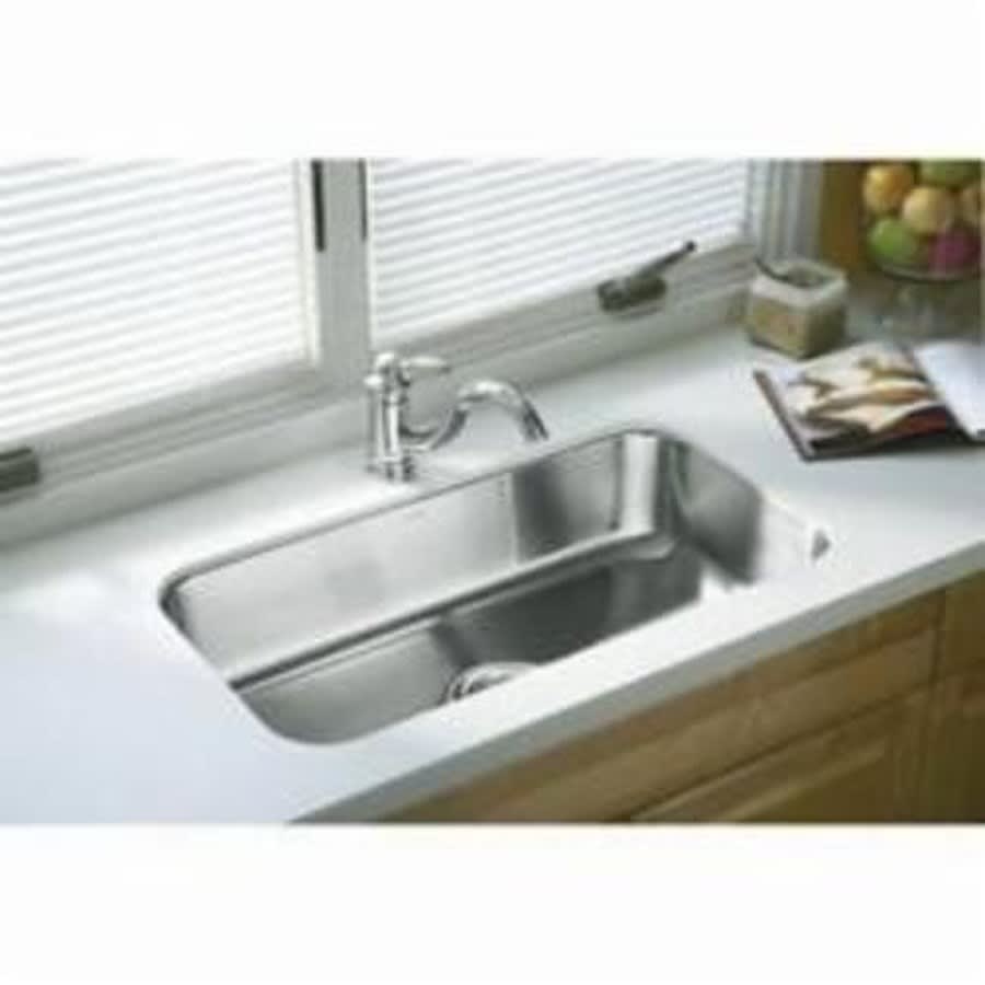McAllister® Single Bowl Kitchen Sink, Under Mount, 31-13/16 x 18-1/16 in, 9 in Bowl Depth, 18 ga Luster Steel, Stainless