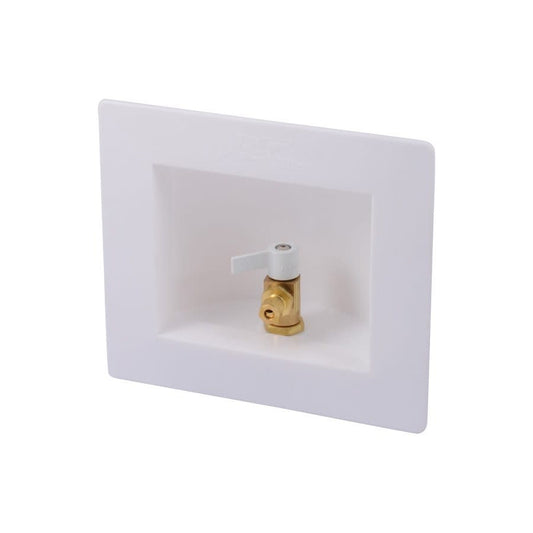 Ice Maker Outlet Box, 1/2 x 1/4 in Comp, Brass