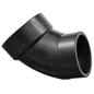 DWV Street 60 deg Elbow, 1-1/2 in, Spigot x Hub, ABS