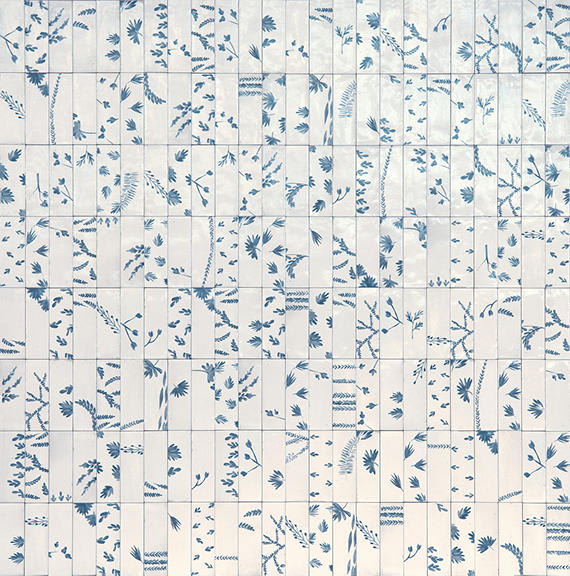 Rice Bianco Deco Leaf Rectangle 2X6 Glossy