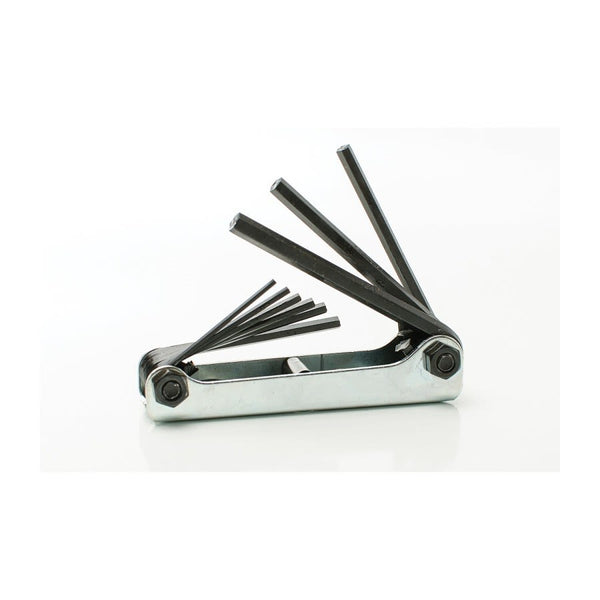 Hex Key Set, 9 Pieces, 5/64 to 1/4 in Hex, Alloy Steel, Chrome Nickel