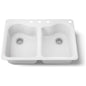 Hartland 33" Double Basin Top-Mount Enameled Cast-Iron Kitchen Sink