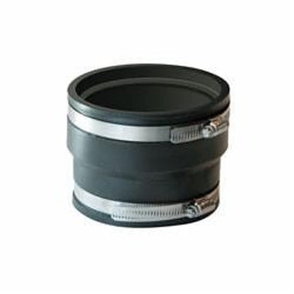 Transition Coupling, 3 in, Corrugated Polyethylene x Cast Iron/Plastic, Flexible PVC