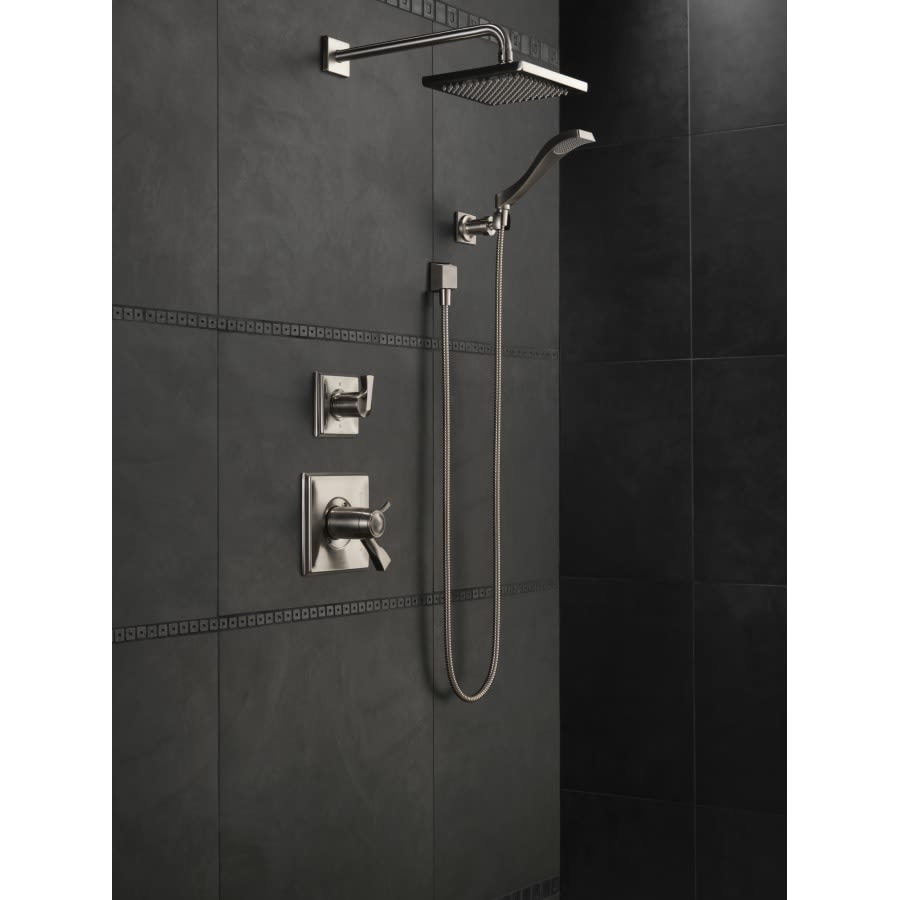 2.5 GPM 8" Wide Rain Shower Head with Shower Arm, Flange and Touch-CleanÂ® Technology - Limited Lifetime Warranty