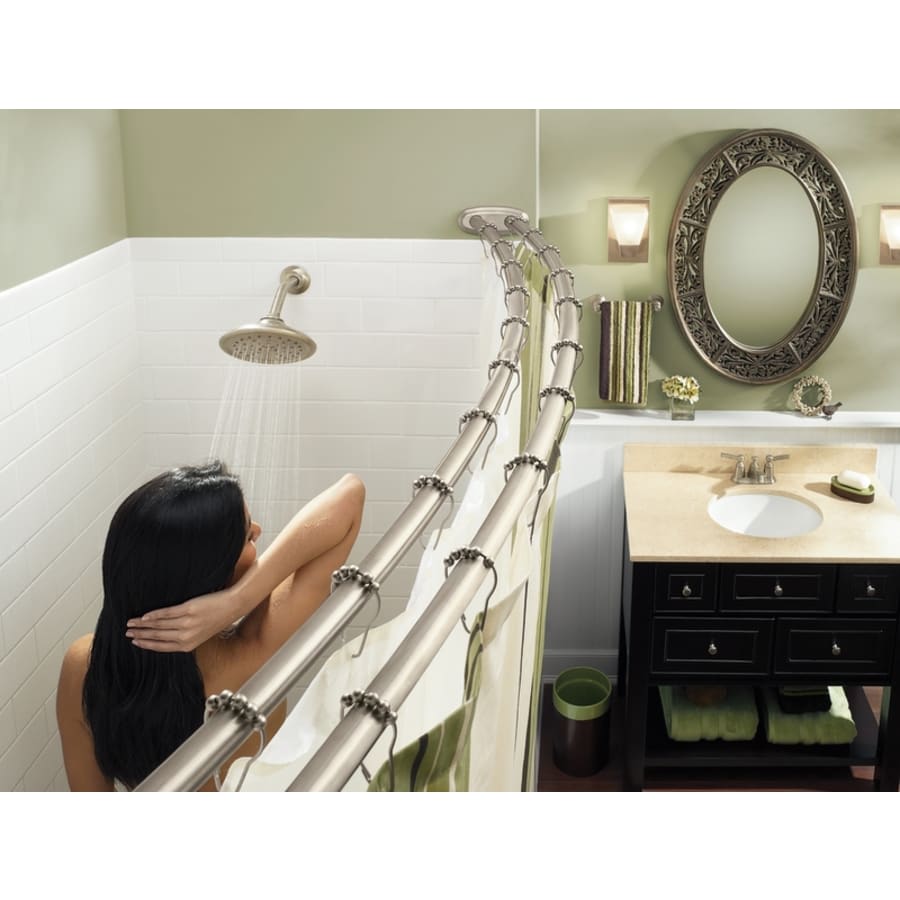 Double 57" - 60" Adjustable Curved Shower Rod