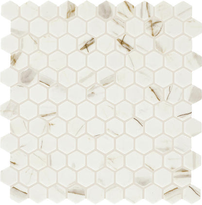 Uptown Glass Posh Spritzer Hexagon 1X1 Matte