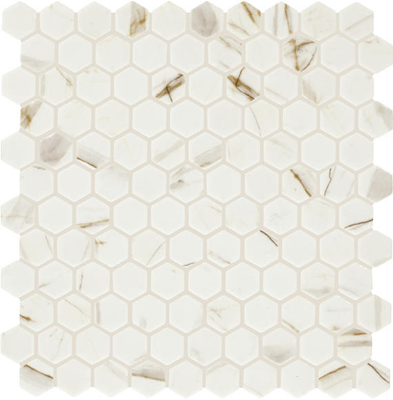 Uptown Glass Posh Spritzer Hexagon 1X1 Matte