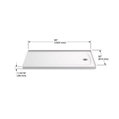 Archer 48" x 48" Square Shower Base with Single Threshold and Center Drain