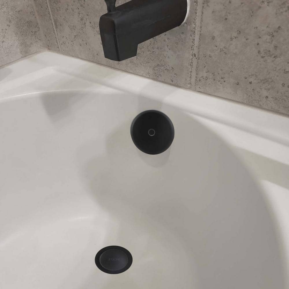 Touch-Toe Bath Tub Drain Trim Kit, Matte Black