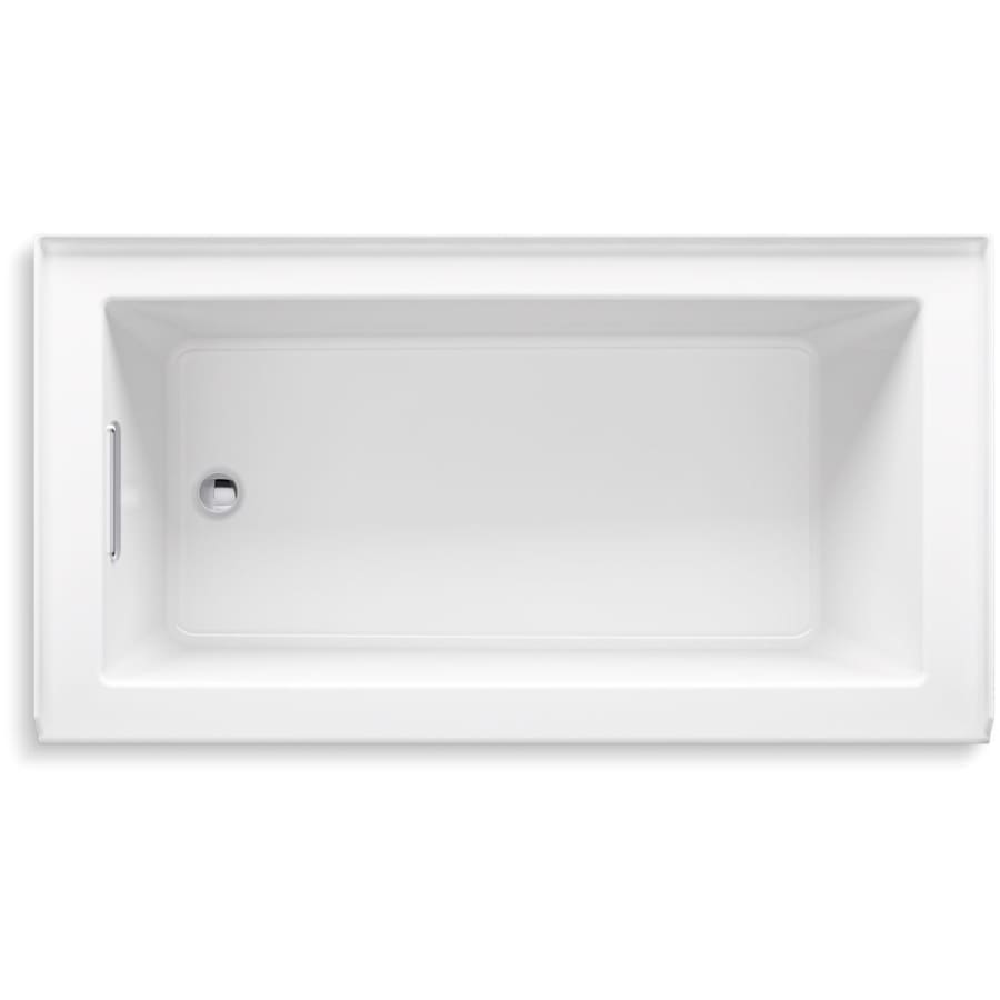 Underscore 60" Acrylic Soaking Bathtub for Three Wall Alcove Installation with Left Drain, Integral Apron, Flange and Overflow