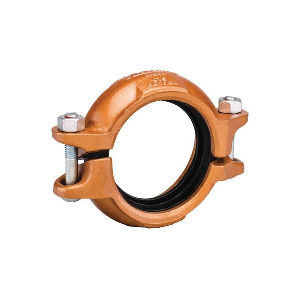 Transition Coupling, 2 in, Groove, Ductile Iron, Copper