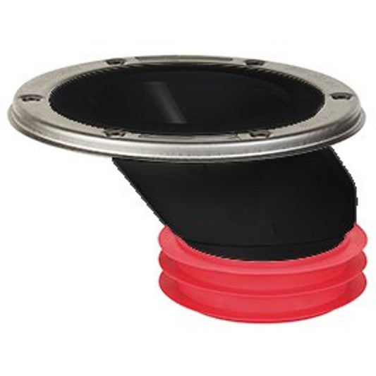 FullFlush™ DWV Metal Ring Offset Closet Flange, 4 in, Spigot, ABS