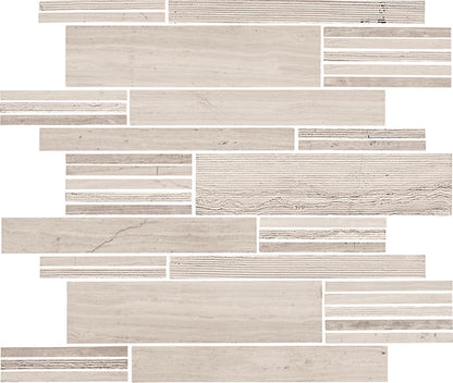 Limestone Chenille White Rectangle 12X24 Honed