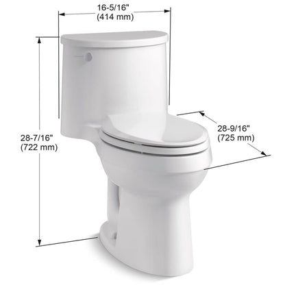 Adair 1.28 GPF One-Piece Elongated Comfort Height Toilet with AquaPiston Technology - Seat Included