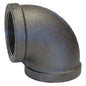 90 deg Elbow, 6 in, FNPT, 150 lb, Malleable Iron, Black