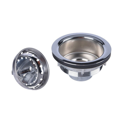 Lucky 7 Sink Basket Strainer, Polished Chrome Plated Brass Body w/ Stainless Steel 4-Prong Basket