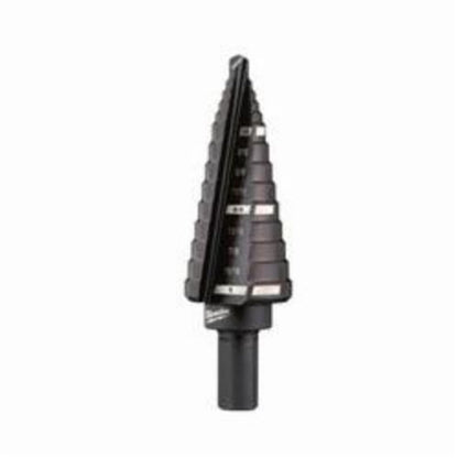 Step Drill Bit, 1/2 to 1 in, Max Hole Diameter, 9 Steps