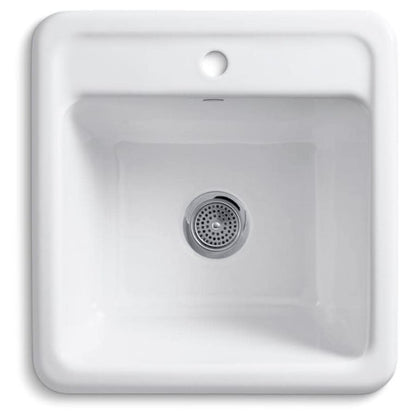 Park Falls 21" Single Basin Undermount or Drop In Cast Iron Utility Sink with Single Faucet Hole