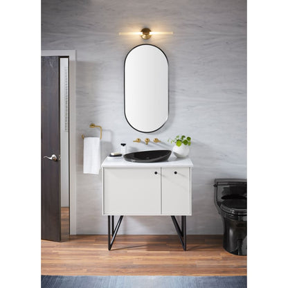 Essential 40-1/16" x 20-1/16" Oval Flat Framed Wall Mounted Bathroom Mirror