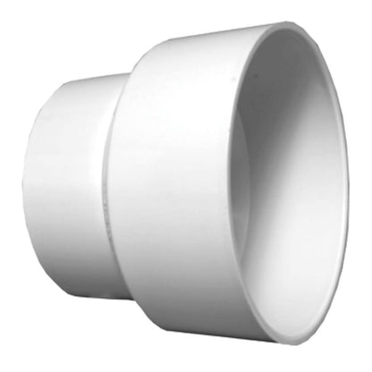 Reducer Coupling, 1-1/2 x 3 in, Hub, DWV, PVC