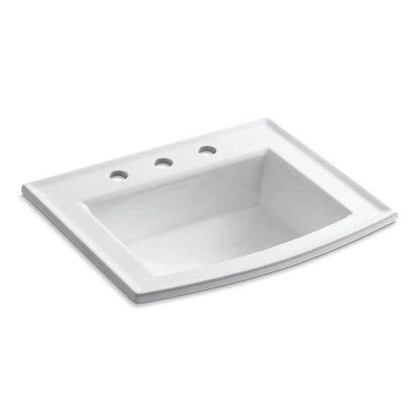 Archer® Top Mount Lavatory Sink, ADA, 22-5/8 x 19-7/16 x 7-7/8 in, Vitreous China, White