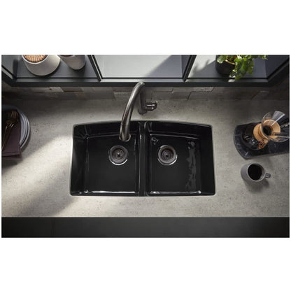 Brookfield 33" Double Basin Undermount Enameled Cast - Iron Kitchen Sink