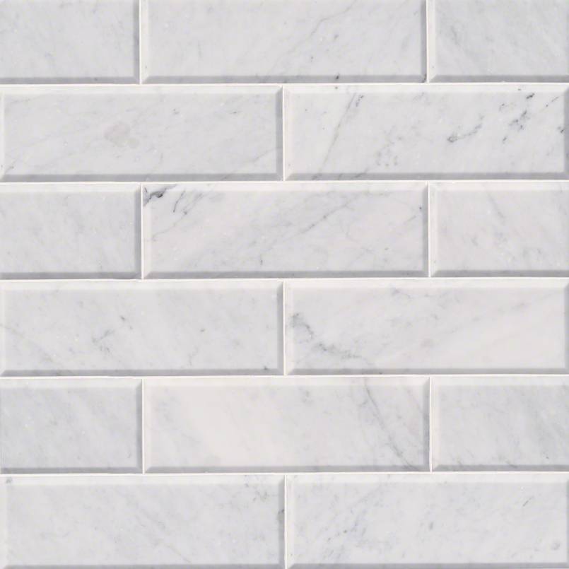 Arabescato Carrara Beveled Tile 4x12