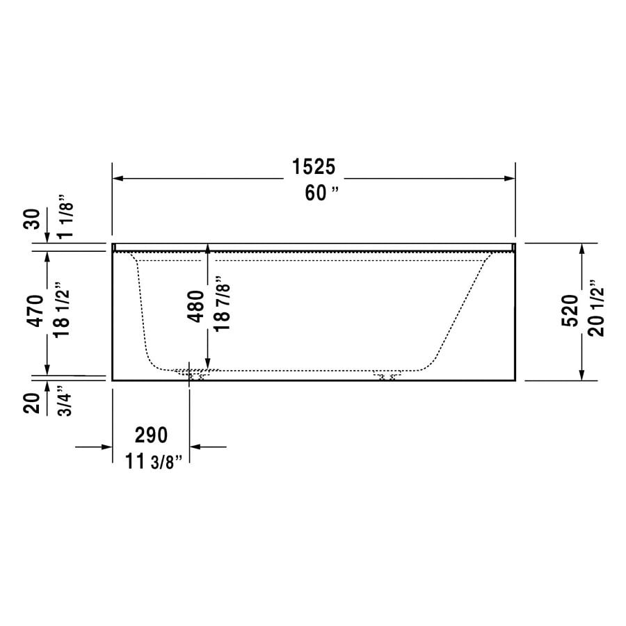 Architec Alcove Tub, 60 x 32 x 19-1/4 in, Left Hand Drain, White